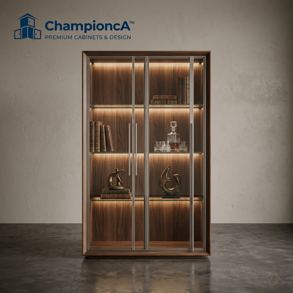 Championca™ LuxeView Illuminated Glass Display Cabinet