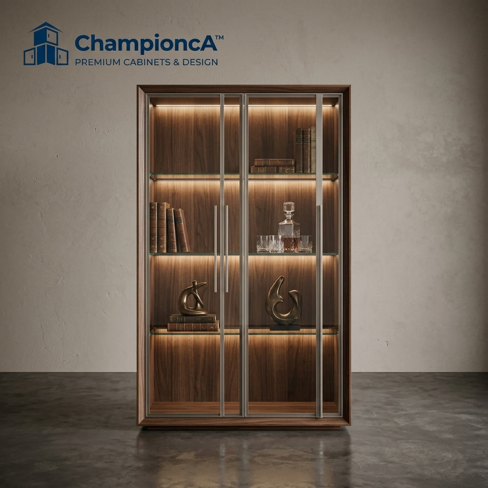 Championca™ LuxeView Illuminated Glass Display Cabinet